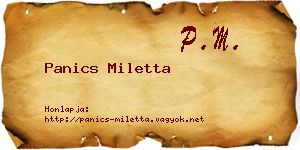 Panics Miletta névjegykártya
